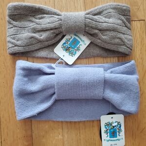 Portolano Women's Knit Headbands in Lavender and Taupe